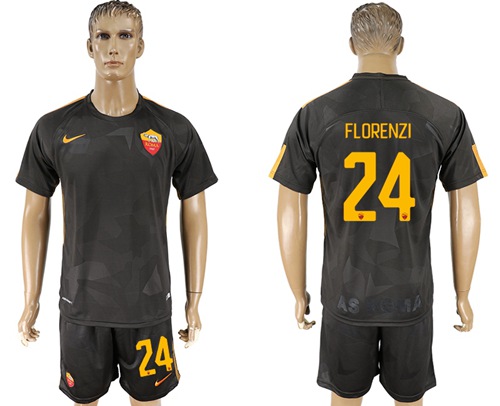 Roma #24 Florenzi Sec Away Soccer Club Jersey